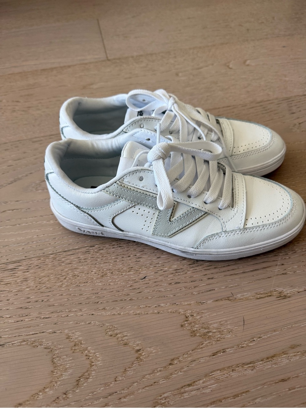 Vans White Leather Low-Top Sneakers Lowland CC